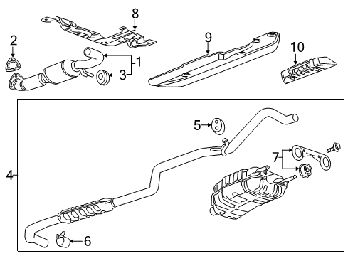 2016 Cadillac ELR Exhaust Components Exhaust Muffler (W/Exhaust Pipe) Diagram for 22918667
