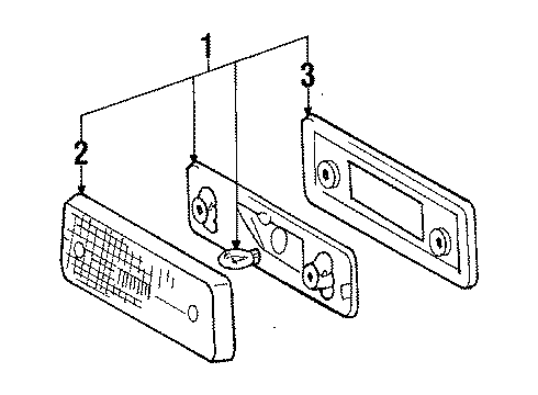 1985 Toyota Corolla Side Marker Lamps Lens, Rear Side Marker Lamp, RH Diagram for 81751-12110