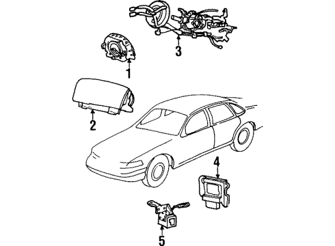 2000 Ford Crown Victoria Air Bag Components Driver Air Bag Diagram for F8AZ-54043B13-DAB