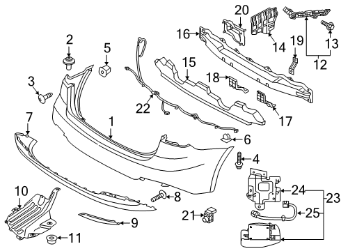 2014 Kia Forte Rear Bumper REFLECTOR/REFLEX Assembly Diagram for 92406A7000