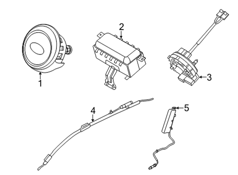 2022 Kia Seltos Air Bag Components Clock Spring Contact Assembly Diagram for 93490Q5220