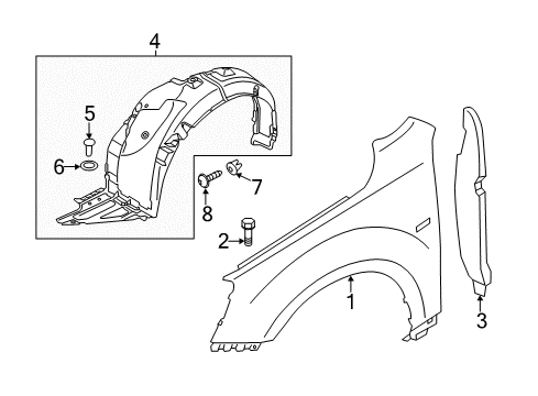 2017 Kia Cadenza Fender & Components Guard Assembly-Front Wheel Diagram for 86812F6000