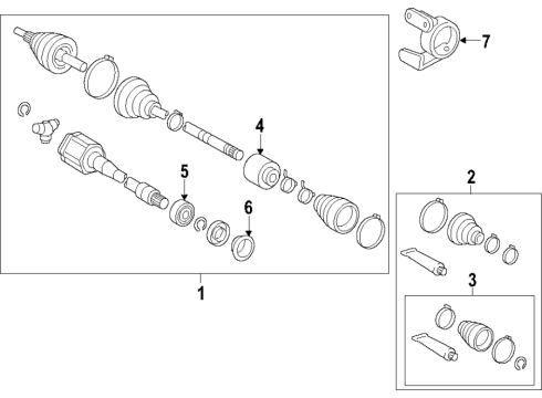 2021 Lexus ES250 Axle Shafts & Joints, Drive Axles Shaft Assembly, FR Drive Diagram for 43410-06C50