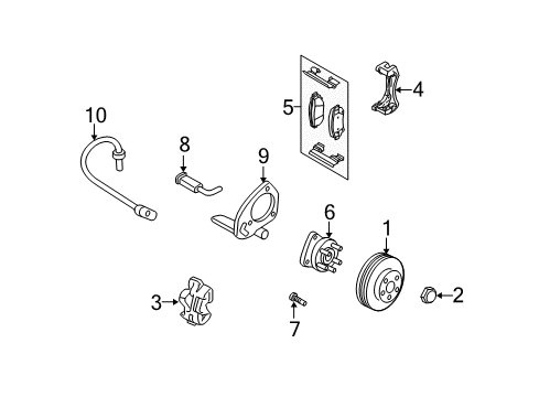 2008 Chevrolet Uplander Front Brakes Bracket Diagram for 19167253