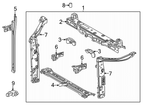 2022 Toyota Sienna Radiator Support Upper Tie Bar Stay Diagram for 52081-08010