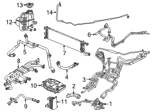 2020 Chrysler Pacifica Inverter Cooling Components EXCHANGER-CHILLER Diagram for 68237838AA