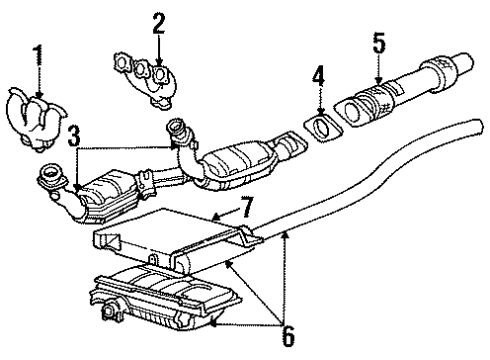 1997 Ford Windstar Exhaust Components Converter & Pipe Diagram for F88Z-5F250-BA