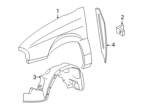 2006 Ford Freestar Fender & Components Fender Liner Diagram for 3F2Z-16103-BA