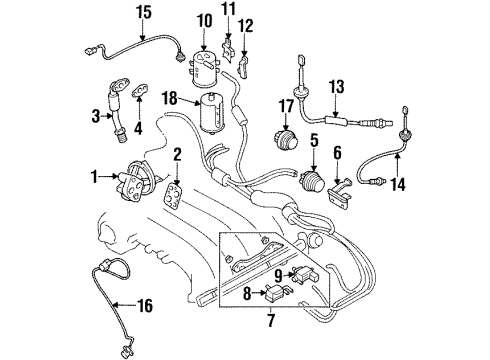 2002 Mitsubishi Diamante Powertrain Control Egr Valve Gasket Diagram for MD119127