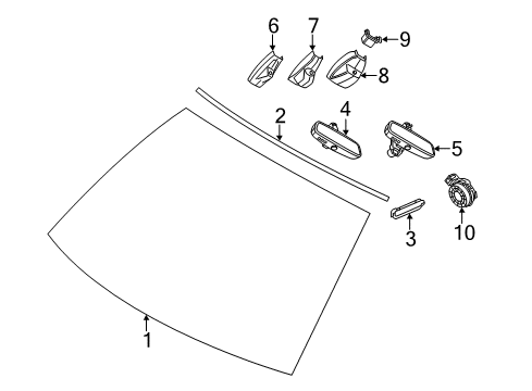2011 BMW 550i Wiper & Washer Components Set Of Covers Mirror Baseplate Diagram for 51169177321
