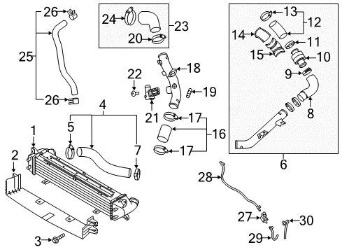 2018 Hyundai Elantra GT Intercooler Cooler Assembly-Inter Diagram for 282702B810