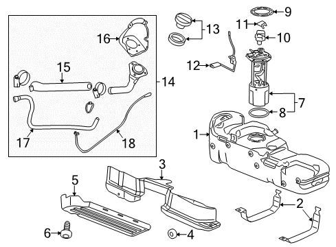 2016 GMC Sierra 3500 HD Fuel System Components Housing Diagram for 23395441