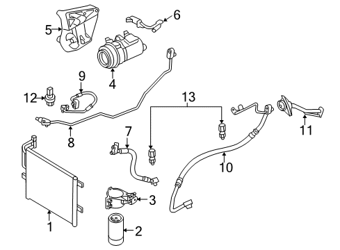 2005 BMW X3 Air Conditioner Dryer-Evaporator Pressure Hose Assy Diagram for 64123455917
