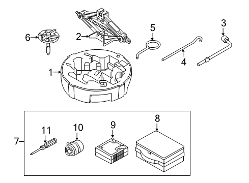 2017 Kia Optima Jack & Components Jack Assembly Diagram for 09110B1000