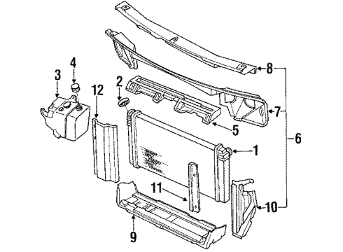 1988 Oldsmobile 98 Radiator & Components Reservoir-Coolant Recovery Diagram for 25527753
