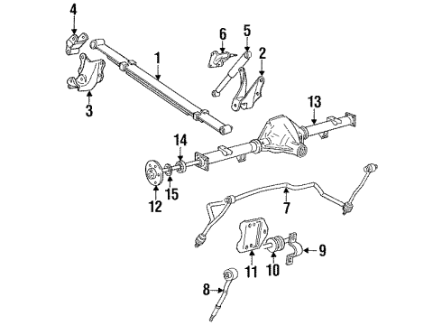 1995 Ford Bronco Rear Suspension Components, Axle Housing, Stabilizer Bar & Components Stabilizer Bar Bushing Diagram for D3TZ-5493-C