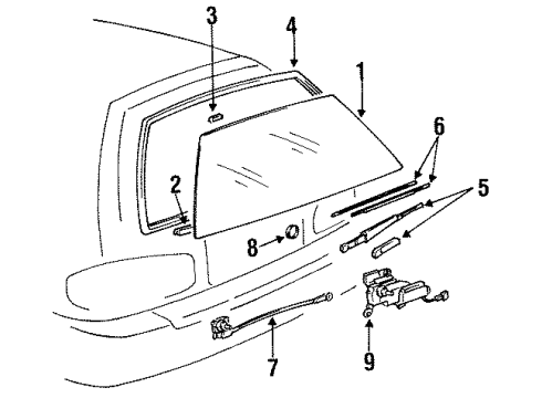 1996 Toyota Camry Wiper & Washer Components Wiper Arm Assembly Diagram for 85241-06010