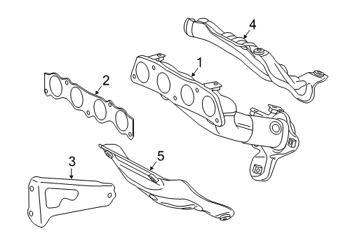 2019 Toyota C-HR Exhaust Manifold Exhaust Manifold Bracket Diagram for 17118-0T030