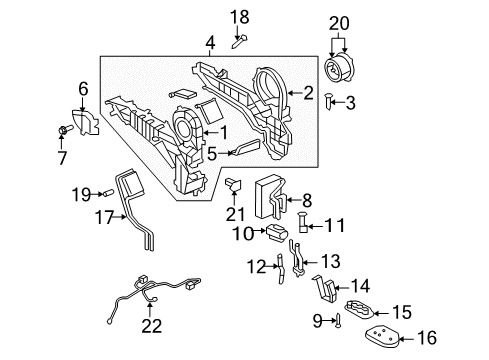 2007 Chrysler Aspen A/C Evaporator & Heater Components Wiring-A/C And Heater Diagram for 56045569AC