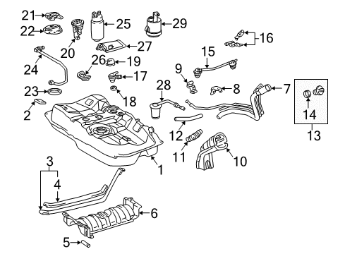 2001 Lexus ES300 Fuel Supply Pipe Sub-Assy, Fuel Tank Inlet Diagram for 77201-33110