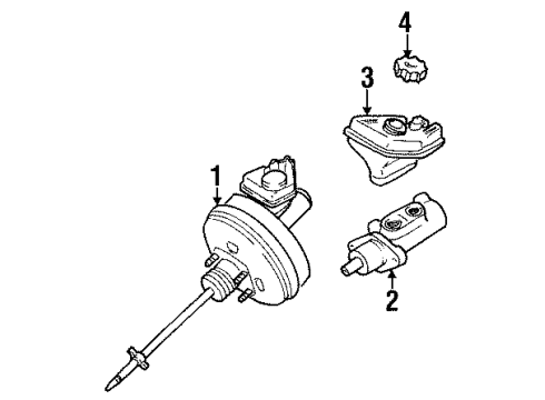 1999 Mercury Cougar Dash Panel Components Booster Assembly Diagram for F7RZ-2005-AA