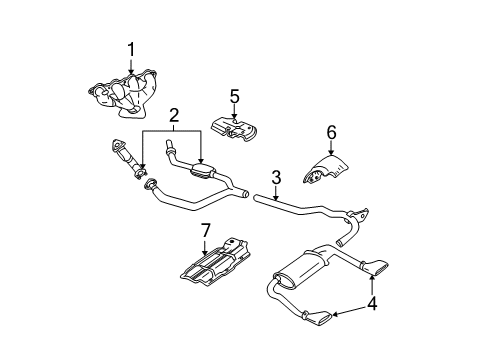 1998 Chevrolet Camaro Exhaust Components Engine Exhaust Manifold Assembly Diagram for 12560194