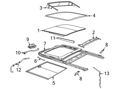 2022 Dodge Durango Sunroof SUNROOF Diagram for 68082477AE