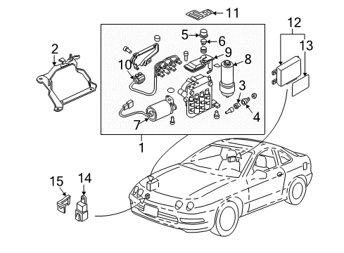 1997 Acura Integra Anti-Lock Brakes Sensor Assembly, Left Front Diagram for 57455-ST7-R01