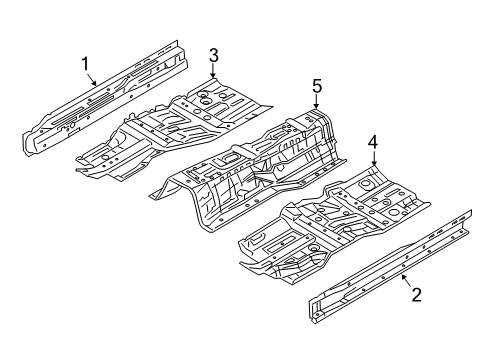 2014 Infiniti Q70 Pillars, Rocker & Floor - Floor & Rails Floor Front, Center Diagram for G4310-1MAMA