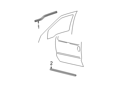 2006 Ford F-350 Super Duty Exterior Trim - Front Door Body Side Molding Diagram for 5C3Z-2820878-AAB