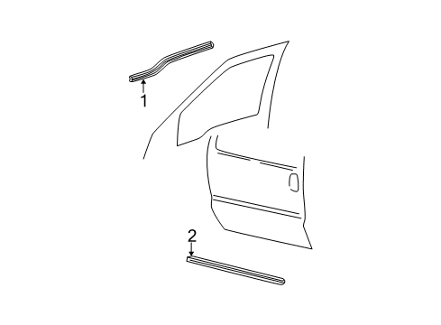 2002 Ford F-250 Super Duty Exterior Trim - Front Door Body Side Molding Diagram for 2C3Z-2520878-DAPTM