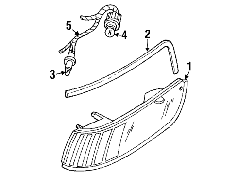 2000 Mercury Grand Marquis Bulbs Side Marker Lamp Diagram for XW3Z-15A201-AB