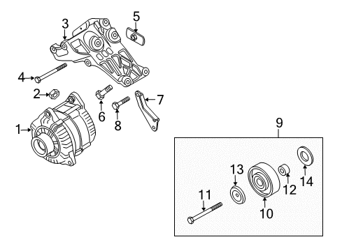 2007 Infiniti QX56 Alternator Reman Alternator Assembly Diagram for 2310M-EA20ARW