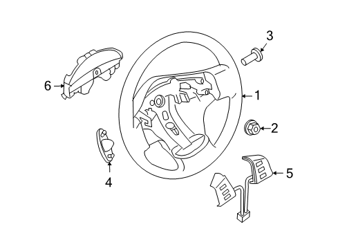 2007 Infiniti QX56 Steering Column & Wheel, Steering Gear & Linkage Switch Assembly - Radio Diagram for 25552-ZC58A