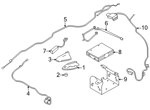 2017 Infiniti Q70 Navigation System Bracket-Tuner Diagram for 28053-1MA0C