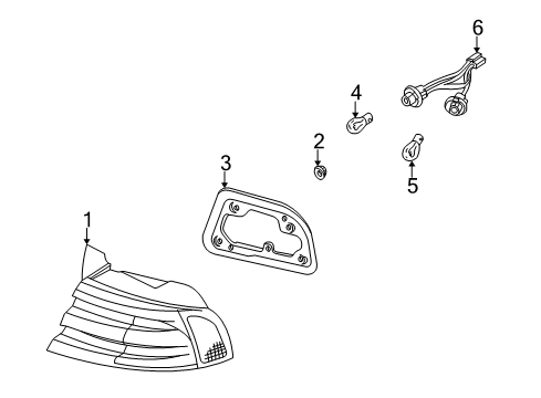 2001 Kia Optima Bulbs Lamp Assembly-Rear Combination Diagram for 924113C020