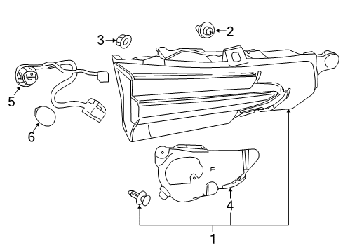 2015 Lexus NX200t Bulbs Lens & Body, Rear Lamp Diagram for 81591-78031