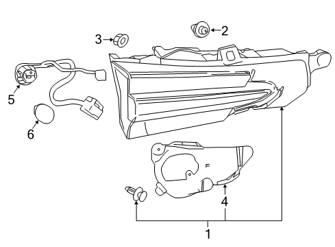 2017 Lexus NX300h Bulbs Socket & Wire, Rear Lamp Diagram for 81585-78011