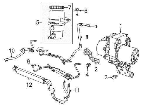 2015 Jeep Grand Cherokee P/S Pump & Hoses, Steering Gear & Linkage Hose-Power Steering Pressure Diagram for 5154451AE