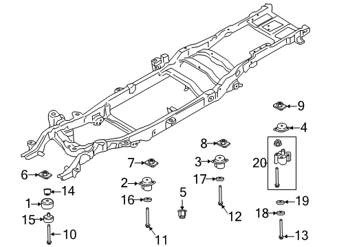 2018 Ford F-350 Super Duty Frame & Components Lower Insulator Diagram for 7C3Z-1000155-GA
