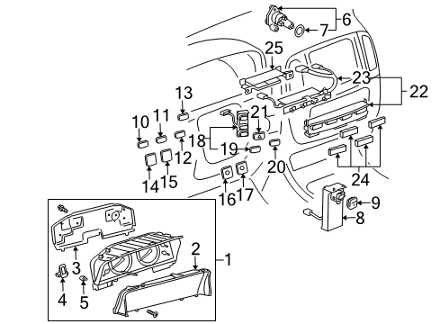 2003 Lexus LX470 Cluster & Switches, Instrument Panel Cut-Off Switch Diagram for 84415-60020