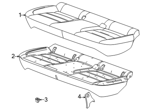 2021 Chevrolet Trailblazer Rear Seat Components Cushion Cover Diagram for 42763107
