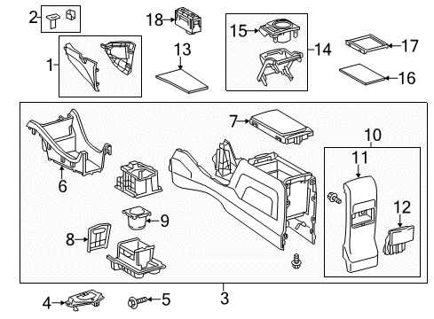 2017 Toyota Prius V Console Console Assembly Diagram for 58810-47110-E1