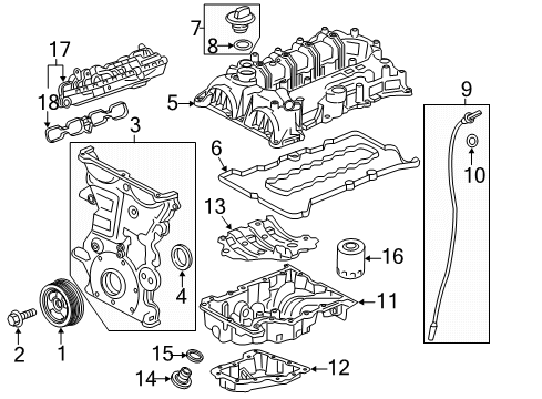 2021 Buick Encore Engine Parts Intake Manifold Diagram for 25202607