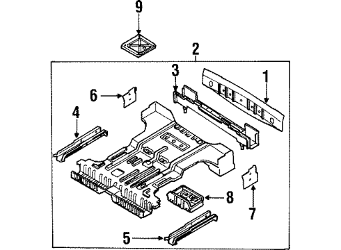 2001 Kia Sportage Rear Body & Floor Side Member-RFLOOR Diagram for 0K01154721