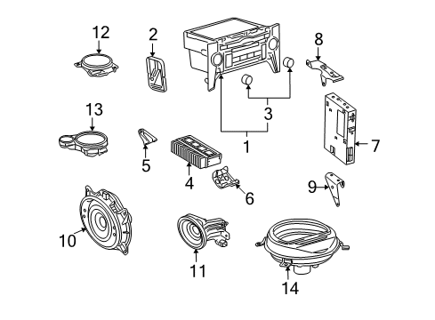 2009 Lexus LS460 Sound System Bracket, Amplifier, NO.1 Diagram for 86285-50120