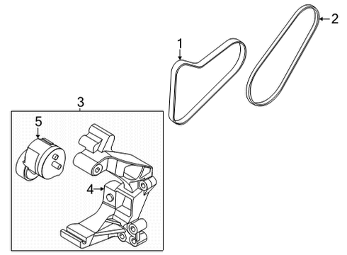2022 Kia Sorento Belts & Pulleys TENSIONER Assembly Diagram for 252802S000