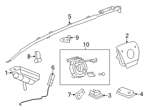 2013 Chevrolet Traverse Air Bag Components Front Seat Air Bag Diagram for 84005321