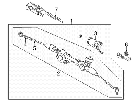 2021 Hyundai Sonata Steering Column & Wheel, Steering Gear & Linkage Short Gear Assembly Diagram for 57770-L1000