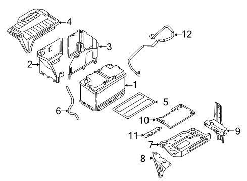 2018 Infiniti QX30 Battery Bracket Assembly-Battery Mounting Diagram for 64860-5DA0B